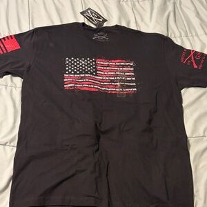 Grunt Style Black Tee with Red Graphic